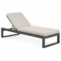 Regulowany leżak ogrodowy aluminiowy 198 x 68 x 32 cm beżowo-czarny